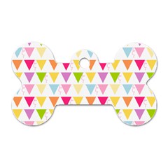 Bunting Triangle Color Rainbow Dog Tag Bone (Two Sides)