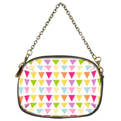 Bunting Triangle Color Rainbow Chain Purses (two Sides)  by Mariart