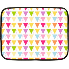 Bunting Triangle Color Rainbow Double Sided Fleece Blanket (mini)  by Mariart