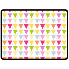 Bunting Triangle Color Rainbow Fleece Blanket (Large) 