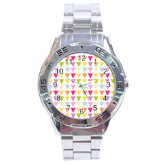 Bunting Triangle Color Rainbow Stainless Steel Analogue Watch