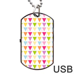 Bunting Triangle Color Rainbow Dog Tag USB Flash (Two Sides)