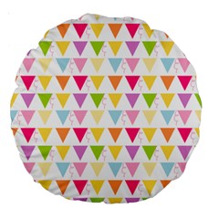 Bunting Triangle Color Rainbow Large 18  Premium Round Cushions