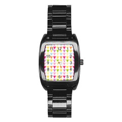 Bunting Triangle Color Rainbow Stainless Steel Barrel Watch