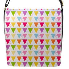 Bunting Triangle Color Rainbow Flap Messenger Bag (S)