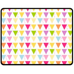 Bunting Triangle Color Rainbow Double Sided Fleece Blanket (Medium) 