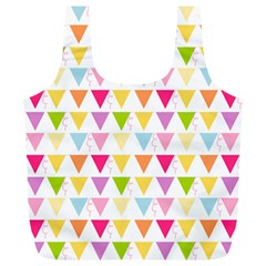 Bunting Triangle Color Rainbow Full Print Recycle Bags (L) 