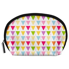 Bunting Triangle Color Rainbow Accessory Pouches (Large) 