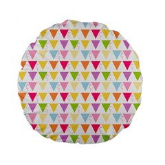 Bunting Triangle Color Rainbow Standard 15  Premium Flano Round Cushions by Mariart