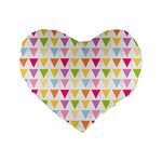 Bunting Triangle Color Rainbow Standard 16  Premium Flano Heart Shape Cushions Front