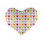 Bunting Triangle Color Rainbow Standard 16  Premium Flano Heart Shape Cushions Back