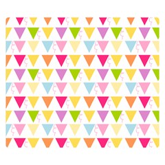 Bunting Triangle Color Rainbow Double Sided Flano Blanket (Small) 