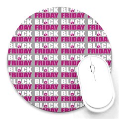 Black Friday Sale White Pink Disc Round Mousepads by Mariart