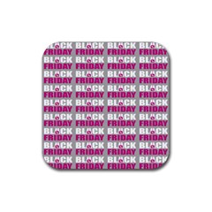 Black Friday Sale White Pink Disc Rubber Coaster (square)  by Mariart