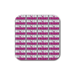 Black Friday Sale White Pink Disc Rubber Square Coaster (4 Pack)  by Mariart