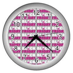 Black Friday Sale White Pink Disc Wall Clocks (silver)  by Mariart