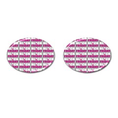 Black Friday Sale White Pink Disc Cufflinks (oval) by Mariart