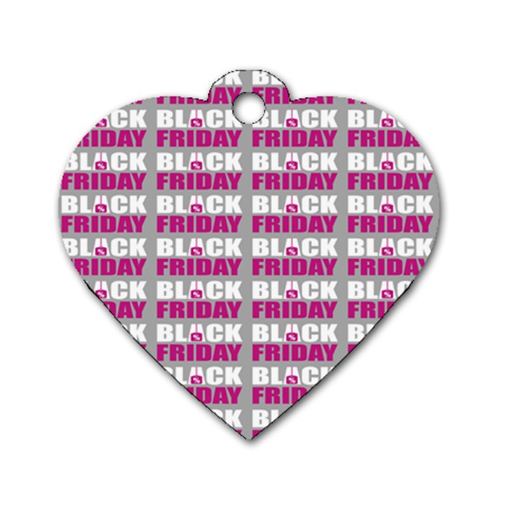 Black Friday Sale White Pink Disc Dog Tag Heart (One Side)