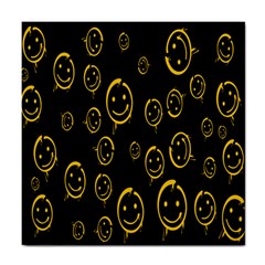 Face Smile Bored Mask Yellow Black Tile Coasters by Mariart