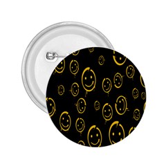 Face Smile Bored Mask Yellow Black 2 25  Buttons by Mariart