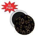 Face Smile Bored Mask Yellow Black 1.75  Magnets (10 pack)  Front