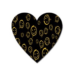 Face Smile Bored Mask Yellow Black Heart Magnet by Mariart