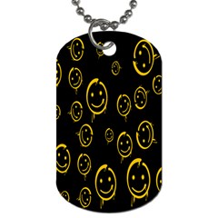 Face Smile Bored Mask Yellow Black Dog Tag (one Side) by Mariart