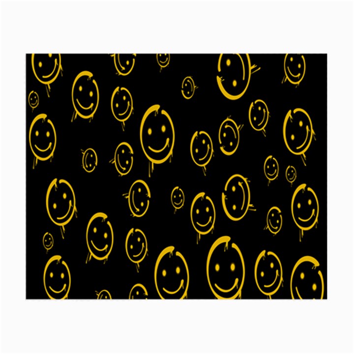 Face Smile Bored Mask Yellow Black Small Glasses Cloth (2-Side)