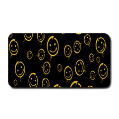 Face Smile Bored Mask Yellow Black Medium Bar Mats by Mariart