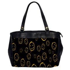 Face Smile Bored Mask Yellow Black Office Handbags by Mariart