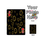 Face Smile Bored Mask Yellow Black Playing Cards 54 (Mini)  Front - Heart2