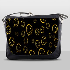 Face Smile Bored Mask Yellow Black Messenger Bags