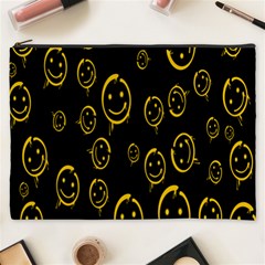 Face Smile Bored Mask Yellow Black Cosmetic Bag (xxxl)  by Mariart