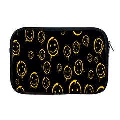 Face Smile Bored Mask Yellow Black Apple Macbook Pro 17  Zipper Case by Mariart