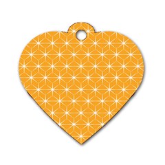 Yellow Stars Iso Line White Dog Tag Heart (two Sides) by Mariart