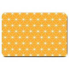 Yellow Stars Iso Line White Large Doormat  by Mariart