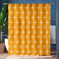 Yellow Stars Iso Line White Shower Curtain 60  X 72  (medium) 