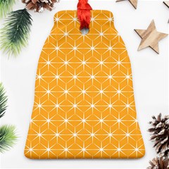 Yellow Stars Iso Line White Ornament (bell) by Mariart