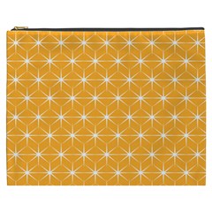 Yellow Stars Iso Line White Cosmetic Bag (xxxl)  by Mariart