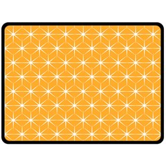 Yellow Stars Iso Line White Double Sided Fleece Blanket (large) 