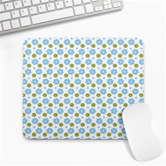 Blue Yellow Star Sunflower Flower Floral Large Mousepads by Mariart