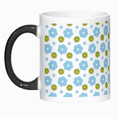 Blue Yellow Star Sunflower Flower Floral Morph Mugs by Mariart