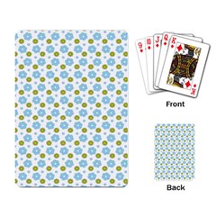 Blue Yellow Star Sunflower Flower Floral Playing Card by Mariart