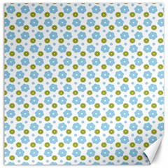 Blue Yellow Star Sunflower Flower Floral Canvas 12  X 12   by Mariart