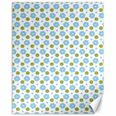 Blue Yellow Star Sunflower Flower Floral Canvas 16  X 20   by Mariart