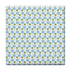 Blue Yellow Star Sunflower Flower Floral Face Towel by Mariart