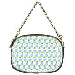 Blue Yellow Star Sunflower Flower Floral Chain Purses (one Side) 