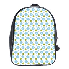 Blue Yellow Star Sunflower Flower Floral School Bags(large)  by Mariart