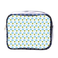 Blue Yellow Star Sunflower Flower Floral Mini Toiletries Bags by Mariart