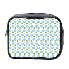 Blue Yellow Star Sunflower Flower Floral Mini Toiletries Bag 2-side by Mariart